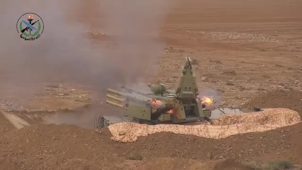 سوريا الجيش السوري بالتعاون مع القوات الروسية ينفذ مشروعاً...عملياتياً بالذخيرة الحية - snapshot 12.28